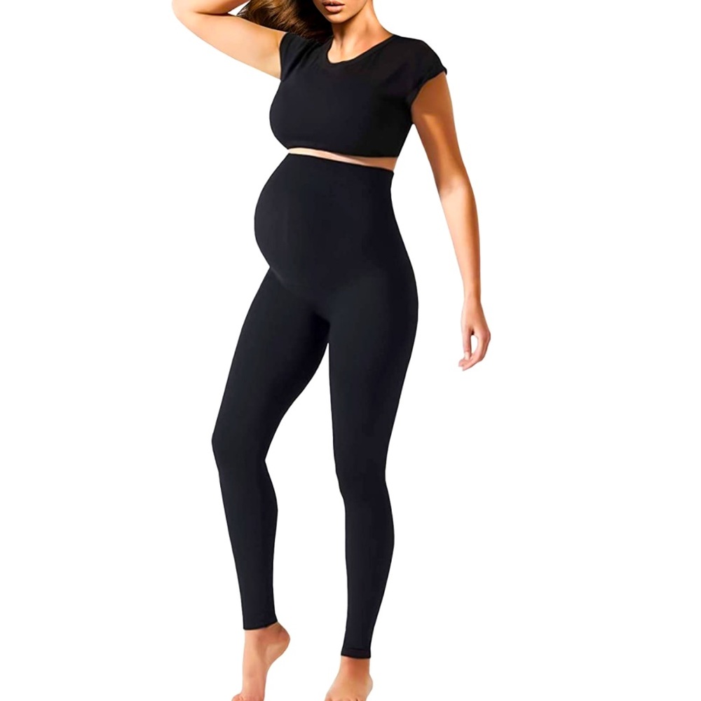 ♦️SOLD♦️Maternity Leggings Active Compression Wear Over The Bump Shaping